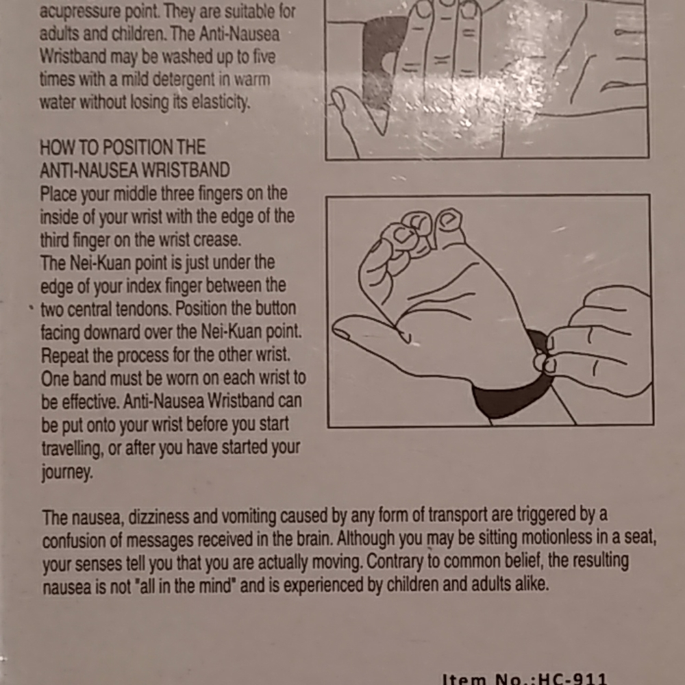 Anti-nausea acupressure wristband - Picture 4 of 5